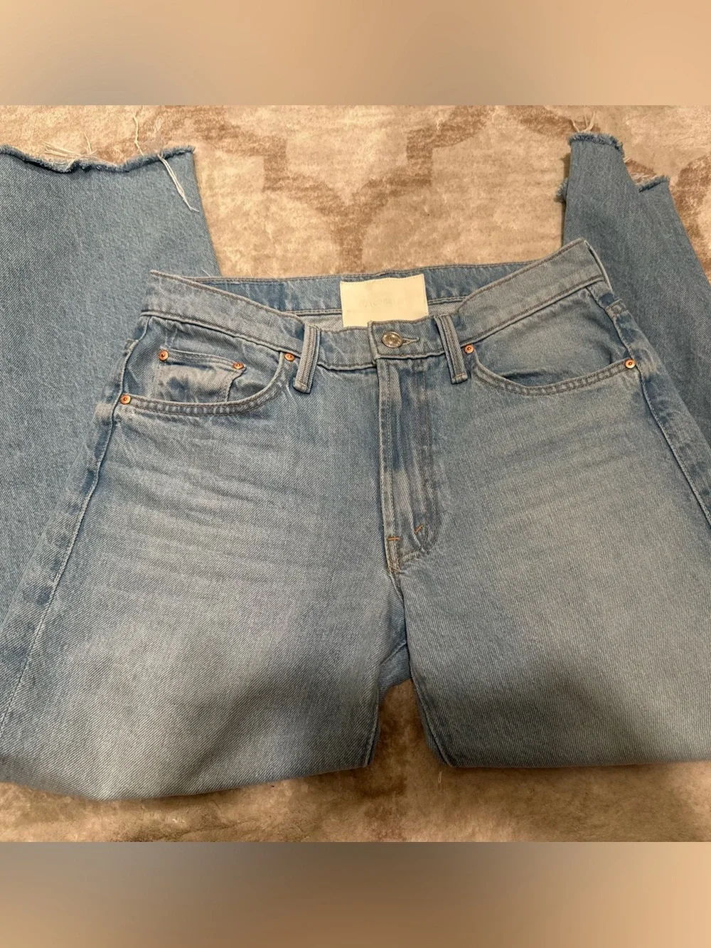 MOTHER Light Blue Straight-Leg Jeans - Picture 3 of 6